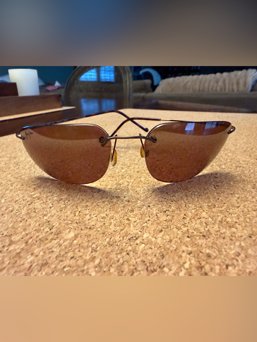 Maui Jim Ka’anapali Titanium 501-23 Polarized Rimless Sunglasses